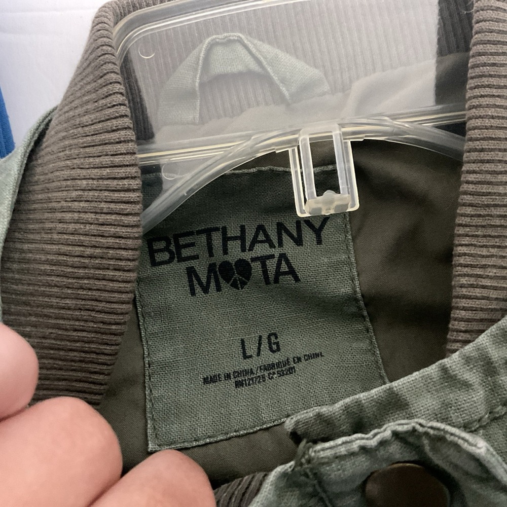 Bethany Mota Aeropostale Jacket‎ XL Army Green Bomber Patches Linen Grunge Y2K - Picture 6 of 10